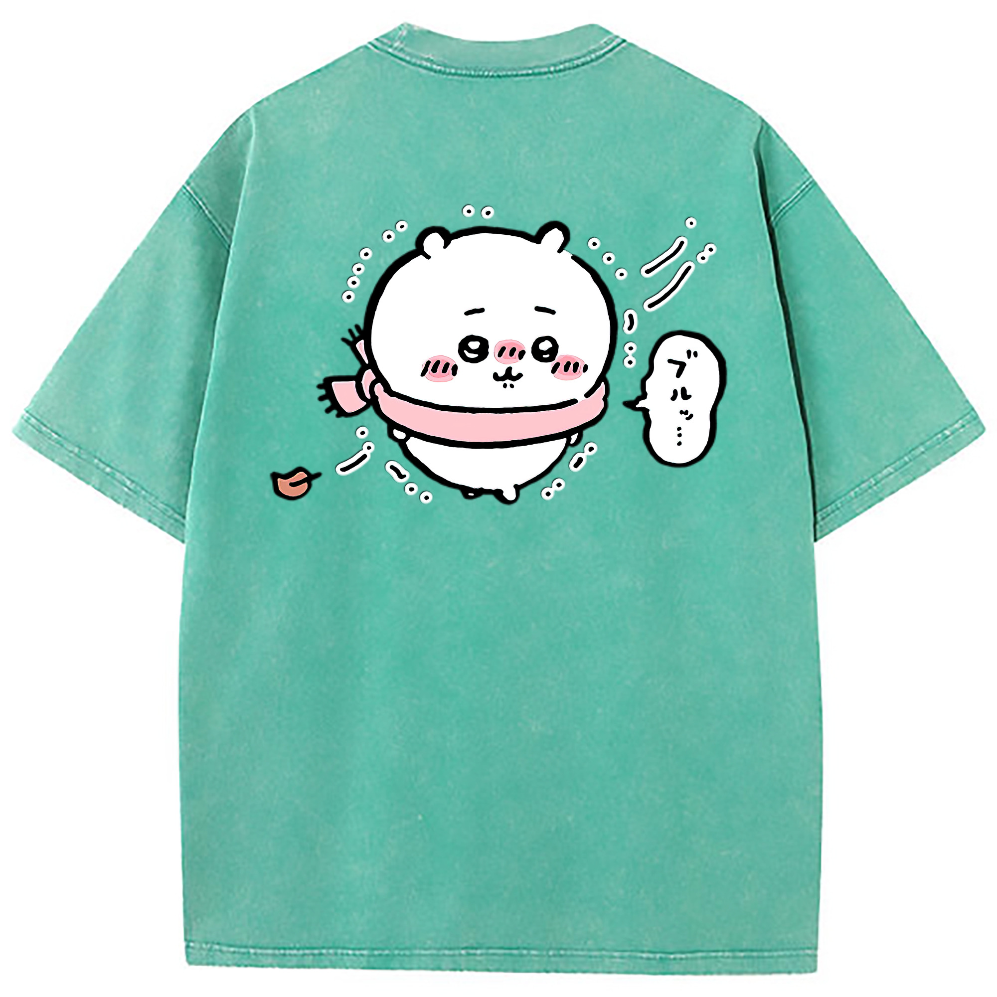 （画像用） ちいかわ ちいかわ Chii-kawa chiikawa 綿100% ヴィンテージ風 半袖Tシャツ（背面プリント）